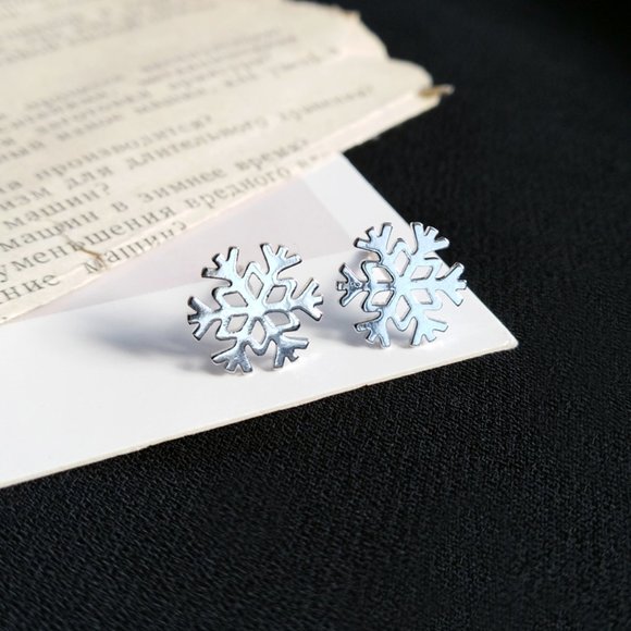 💙Snowflakes ❄️  Stud Earrings Gold&Silver - Picture 8 of 14
